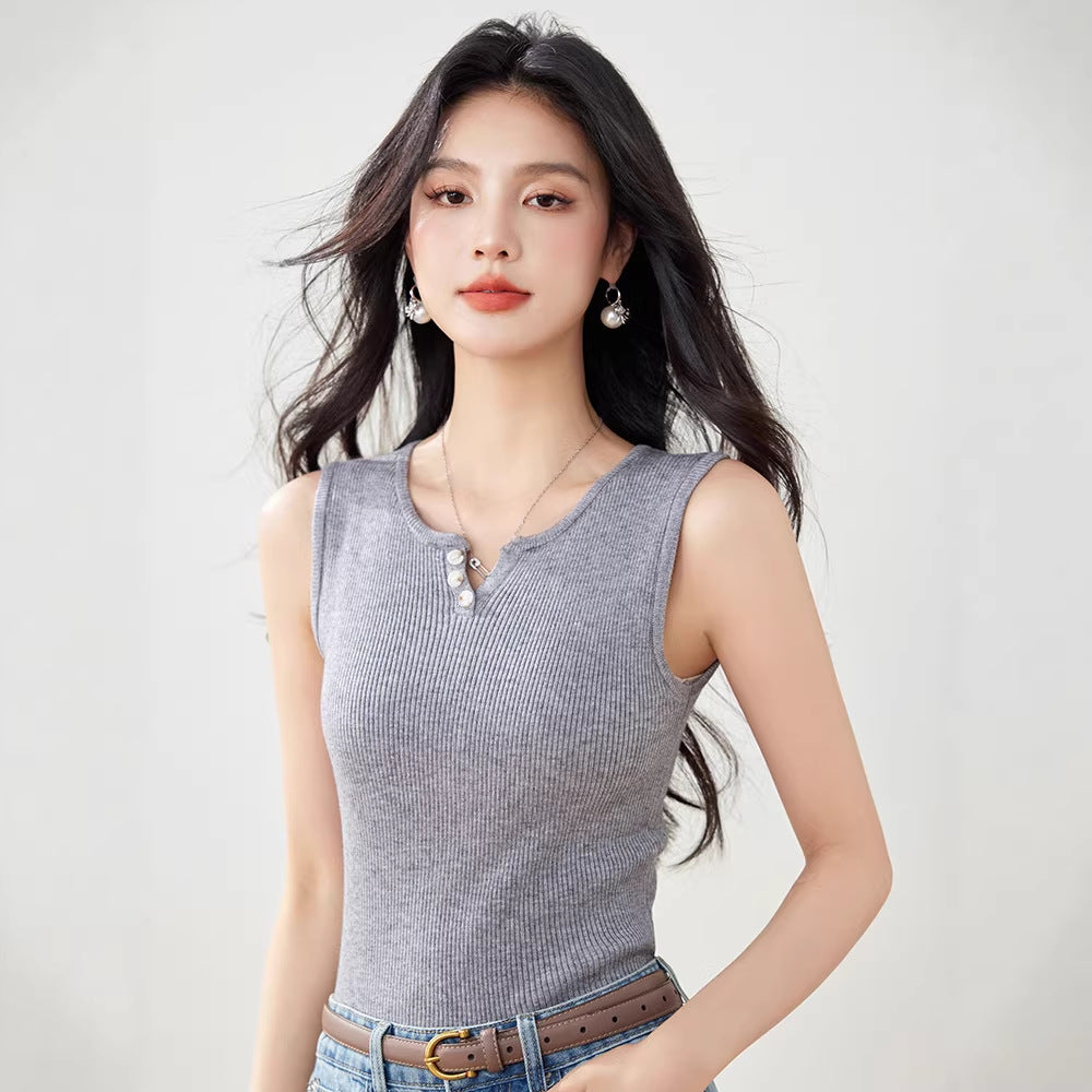Women’s Cotton V-Neck Knit Cami Top