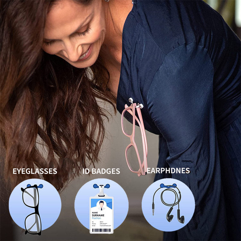 Magnetic glasses holder magnetic suction chest needle license plate headphone clip tool