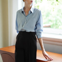 Long Sleeve Shirt Simple and Easy to Care For Casual Office Wear