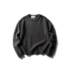 Crew Neck Sweater for Men and Women Loose Imitation Mink Knitted Sweater