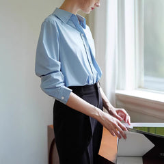 Long Sleeve Shirt Simple and Easy to Care For Casual Office Wear