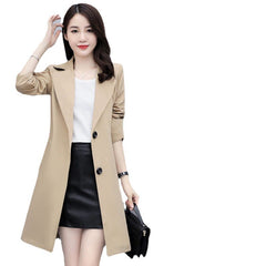 Spring and Autumn New Women's Trench Coat, Medium Length, British Style, Elegant Fashion Loose Fit Coat