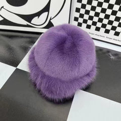New Mongolian hat with thickened insulation, faux fur fashion basin hat, faux mink fur women's fisherman hat