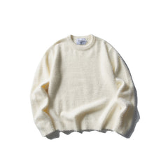 Crew Neck Sweater for Men and Women Loose Imitation Mink Knitted Sweater