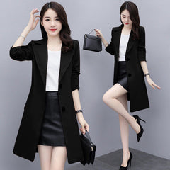 Spring and Autumn New Women's Trench Coat, Medium Length, British Style, Elegant Fashion Loose Fit Coat
