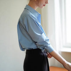 Long Sleeve Shirt Simple and Easy to Care For Casual Office Wear