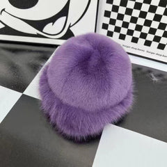 New Mongolian hat with thickened insulation, faux fur fashion basin hat, faux mink fur women's fisherman hat
