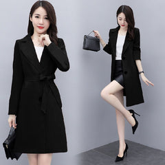 Spring and Autumn New Women's Trench Coat, Medium Length, British Style, Elegant Fashion Loose Fit Coat
