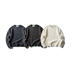 Crew Neck Sweater for Men and Women Loose Imitation Mink Knitted Sweater