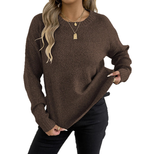 Mixed Color Knit Crewneck Sweater